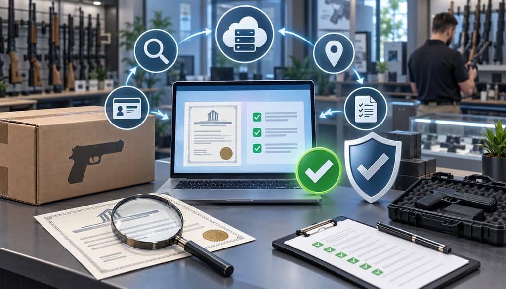 FFL license verification using digital checks and compliance records