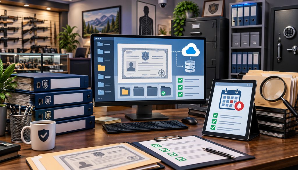 FFL license record library with organized digital files and compliance reminders